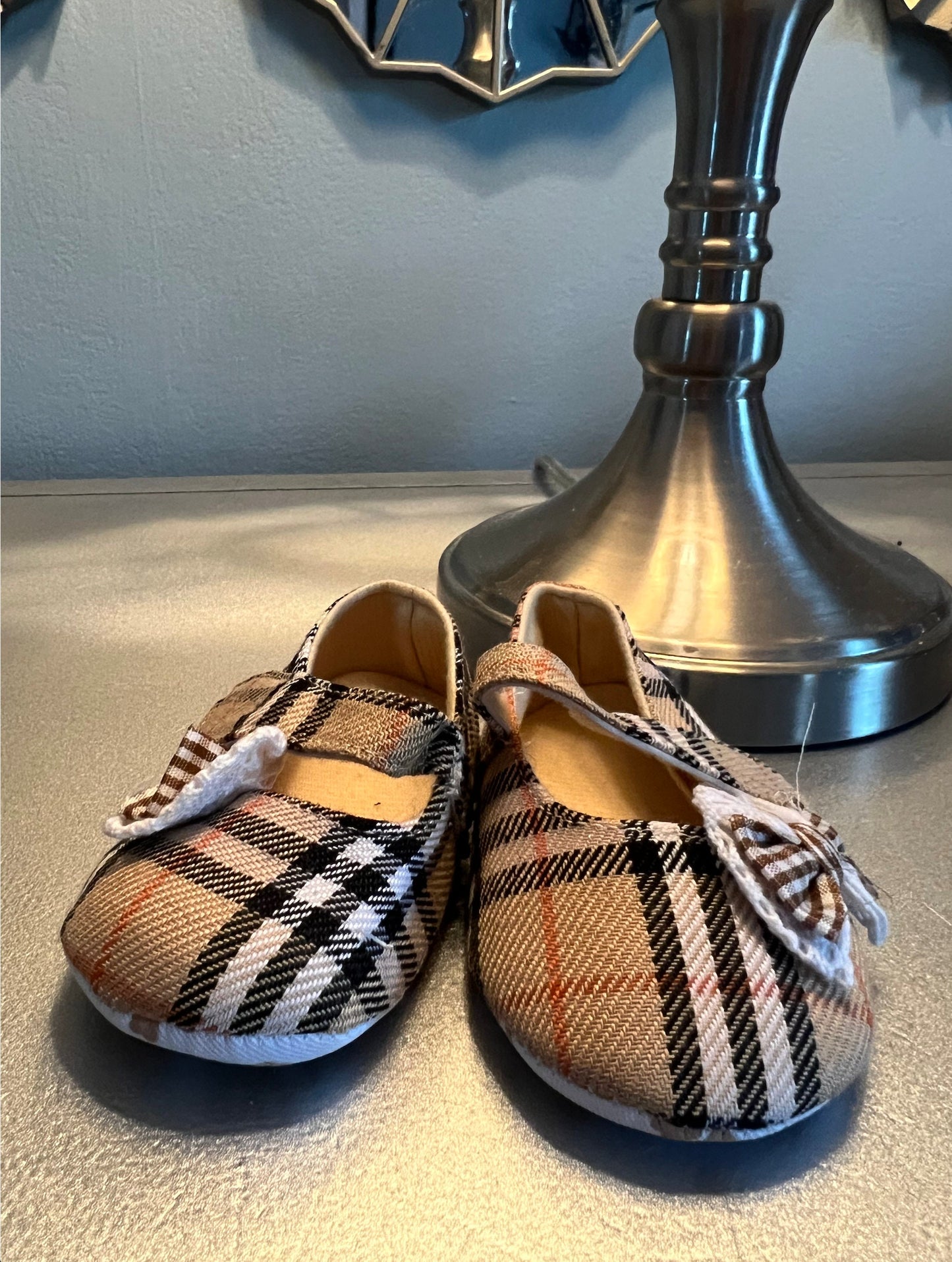 Toddler Baby All Occassion Shoes Plaid Lace Bow Baby Girl Gift