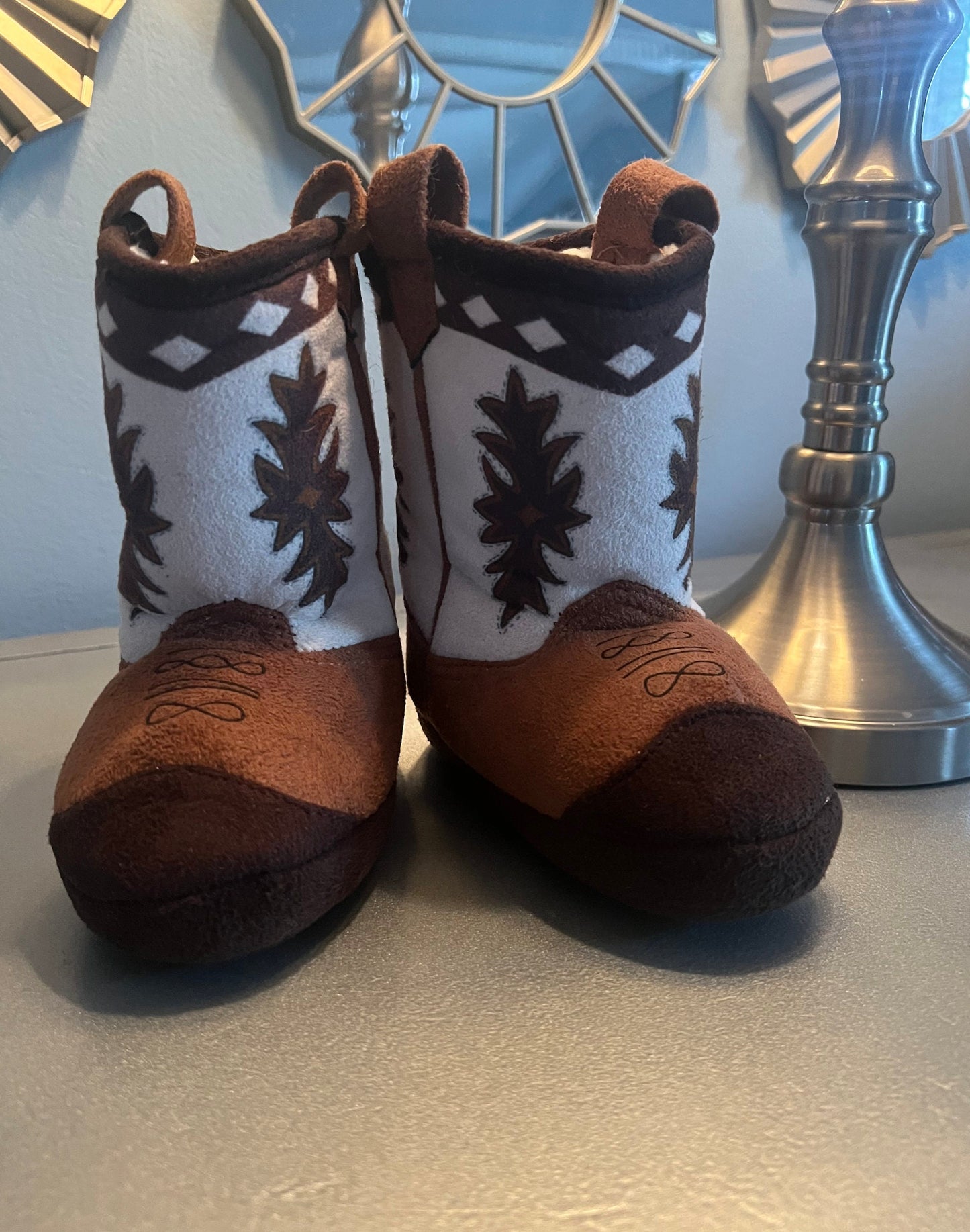 Toddler Baby All Occassion Faux Suede Fleece Lined Western Cowboy/Girl Booties