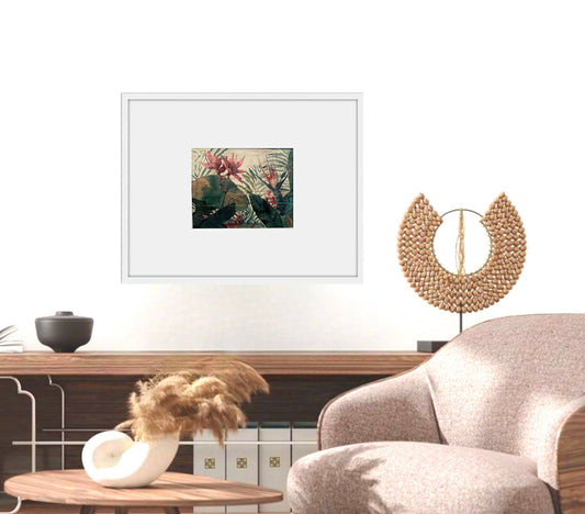 The Secret Garden 8x10 Screen Print Bold Floral Botanical Theme Canvas Wall Art (Framing Optional)