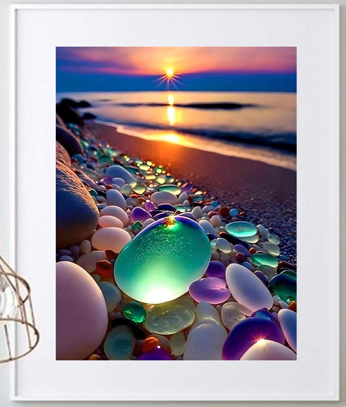 Persistence in the Pebble 8x10 Transparency 12 x 15 Framed Print Bold Vivid Modern Nautical Theme Canvas Wall Art