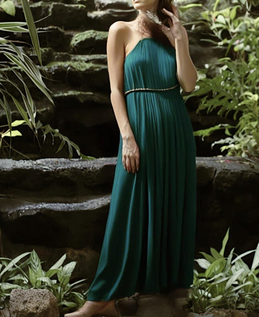 Sleeveless Shirred Gown Prom Wedding Fashion Dress