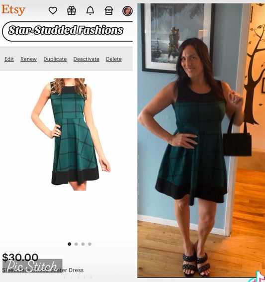 Sleeveless Check Skater Dress
