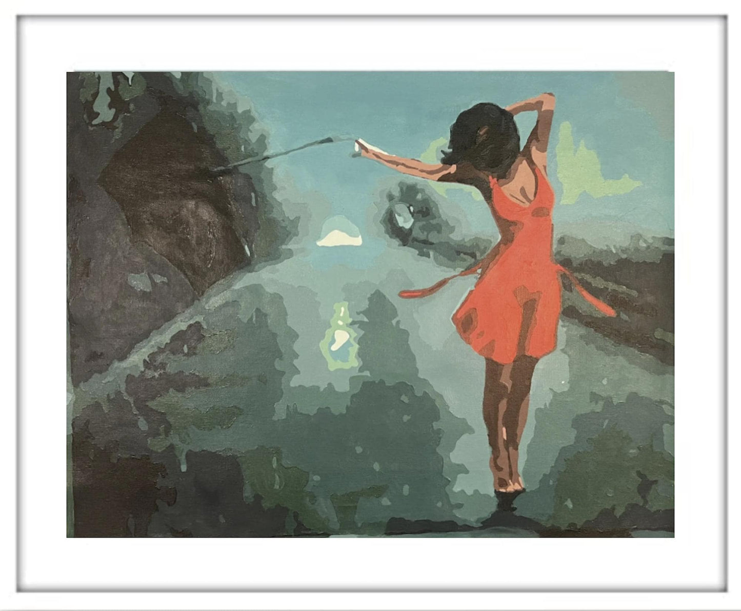 20x24 Dancing in the Rain Acrylic Painting 2023
