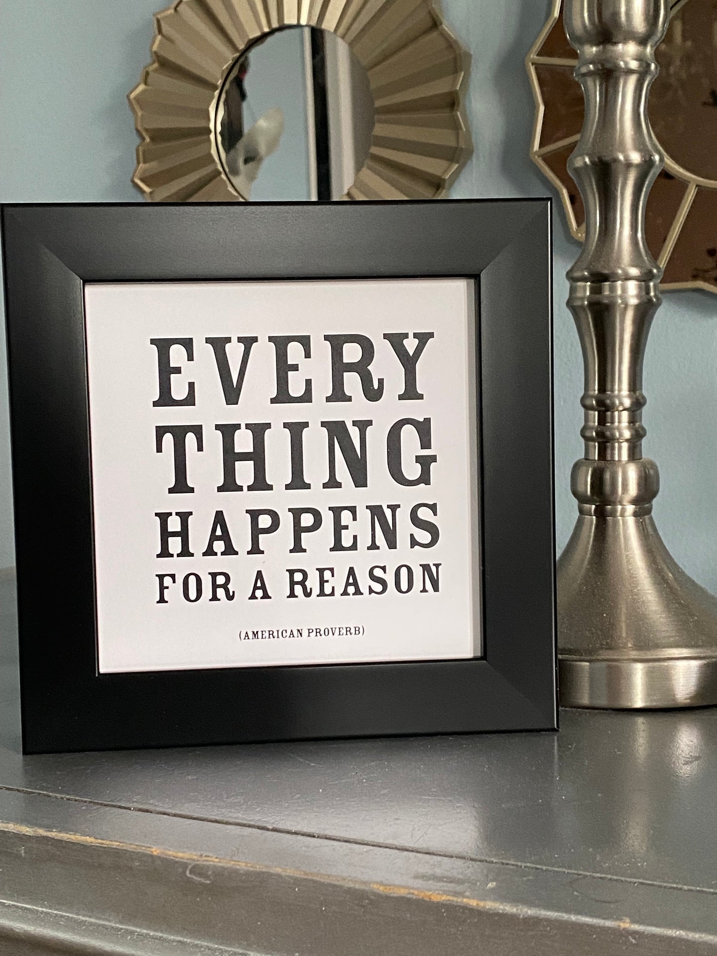 Handcrafted 7.5 x 7.5 Inspirational Manifestation Motivational Life Quote Shadow Box Frame Art Print