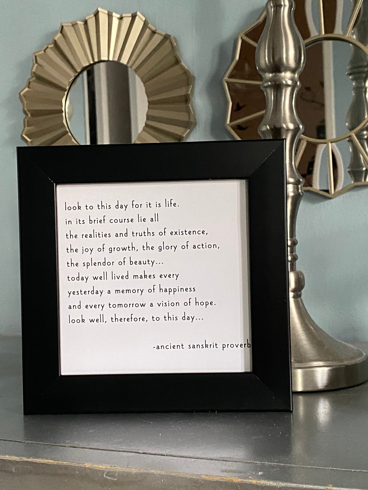 Handcrafted 7.5 x 7.5 Inspirational Manifestation Motivational Life Quote Shadow Box Frame Art Print