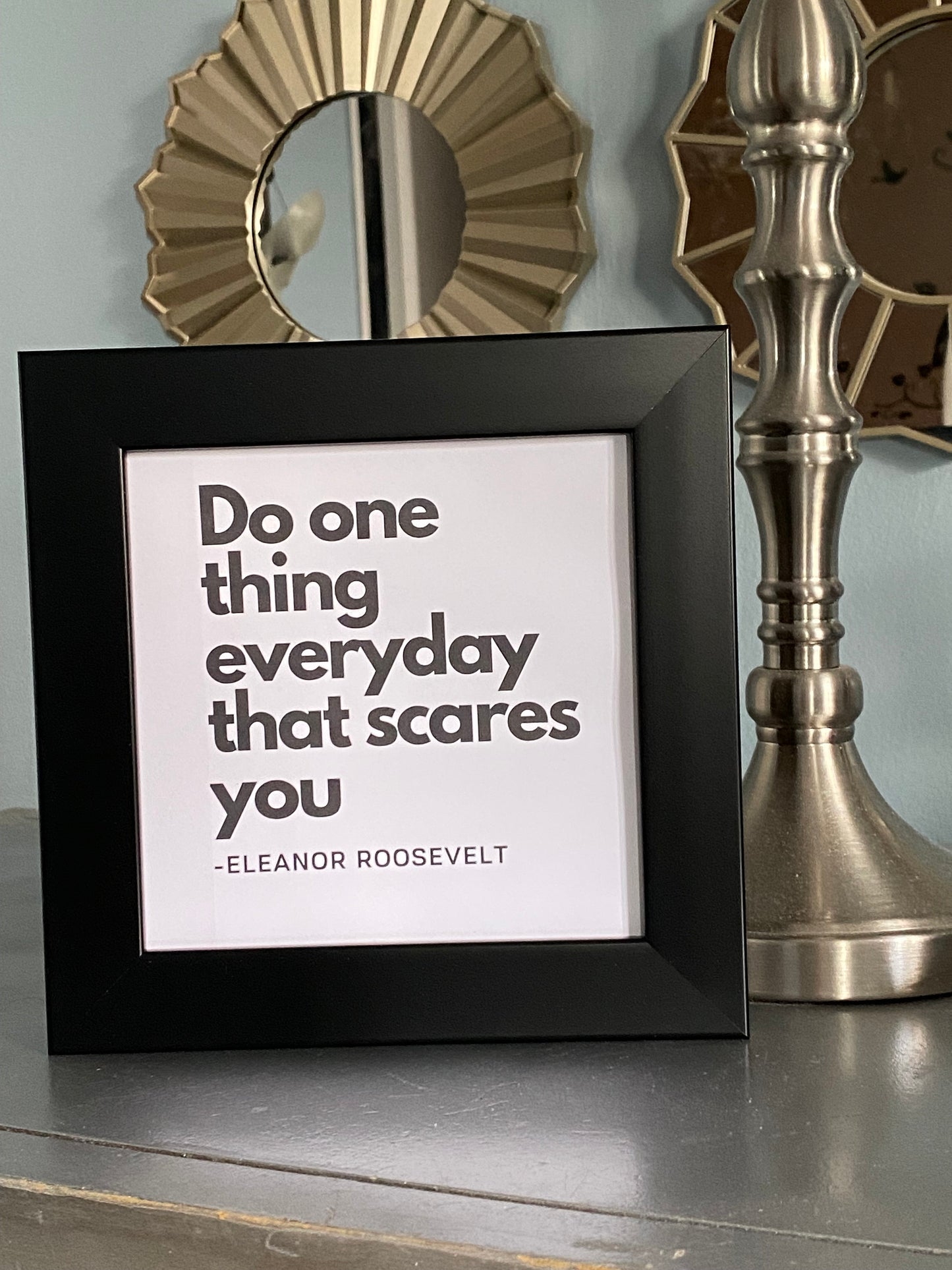 Handcrafted 7.5 x 7.5 Inspirational Manifestation Motivational Life Quote Shadow Box Frame Art Print